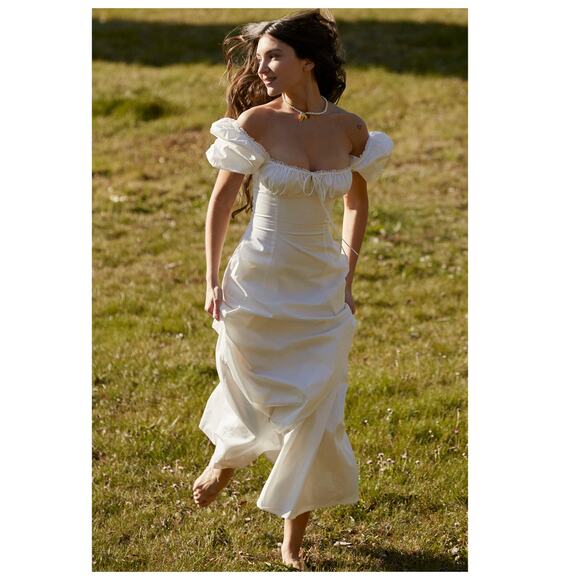 House of CB Dresses & Skirts - House of CB Felizia White Puff Sleeve Maxi Sundress Size XS